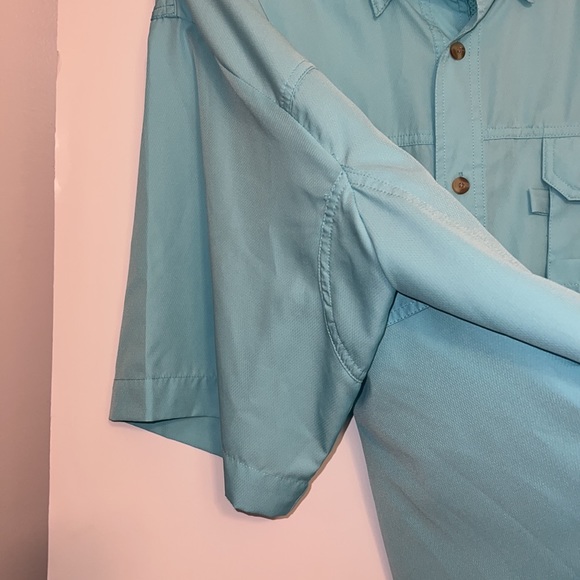 Rugged earth outfitters men’s 100% polyester shirt, sz large EUC Teal - Picture 6 of 10